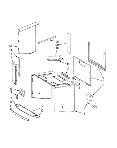 Cabinet and installation parts