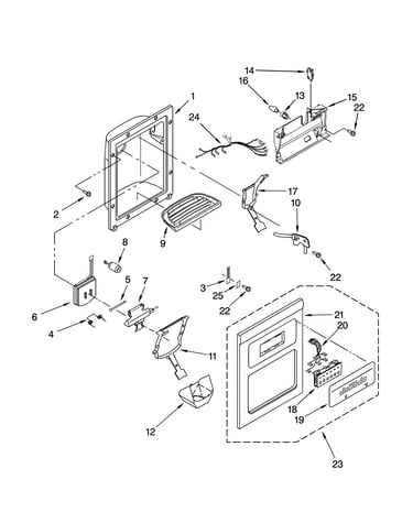 Dispenser front parts
