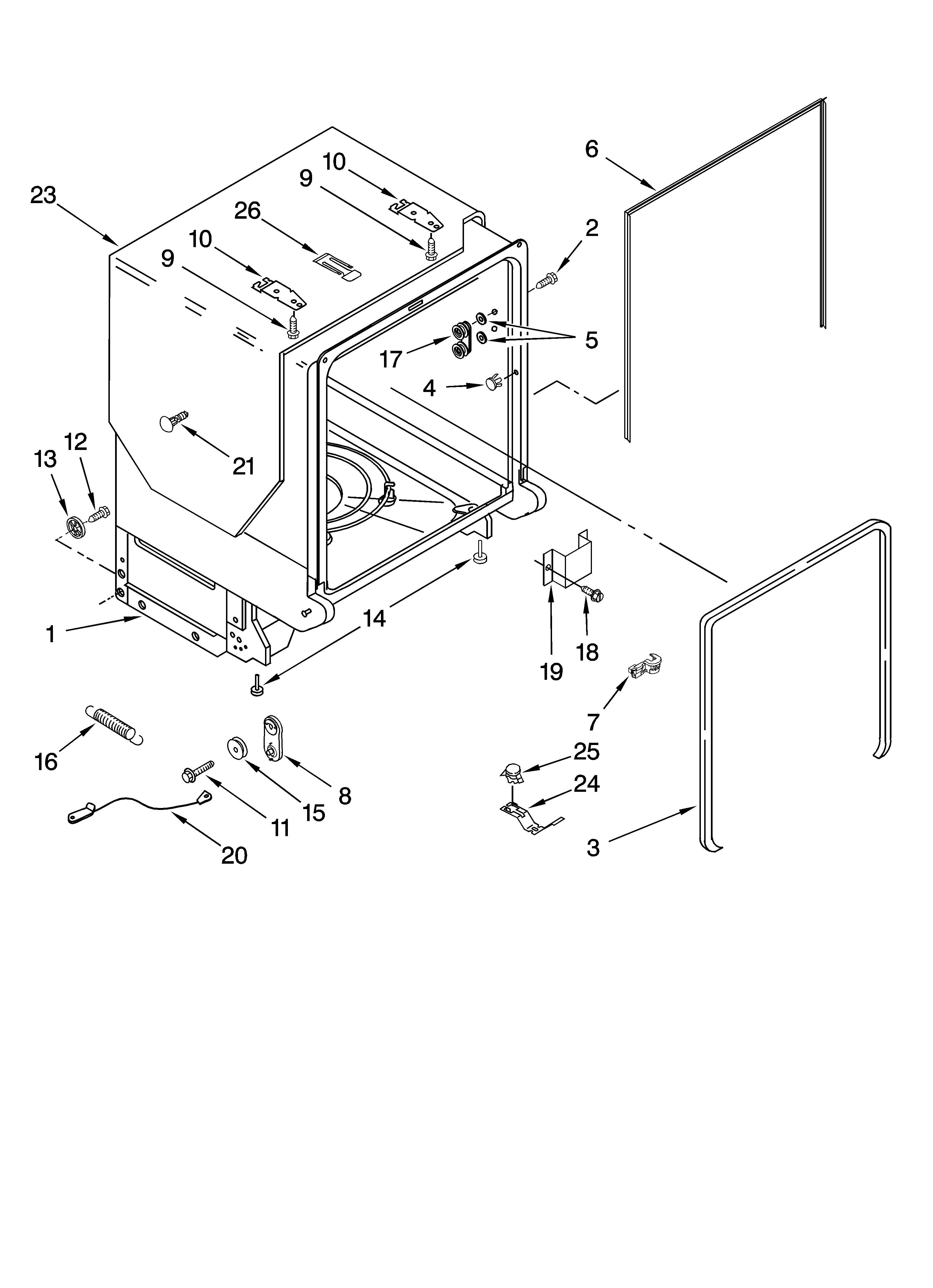 Tub and frame parts