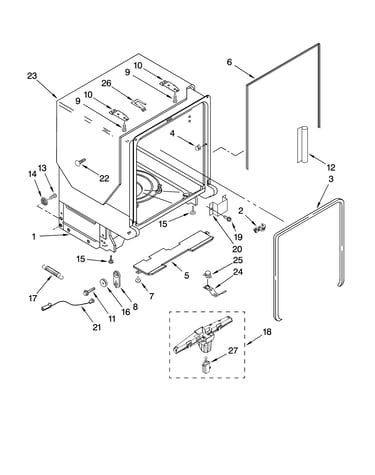 Tub and frame parts
