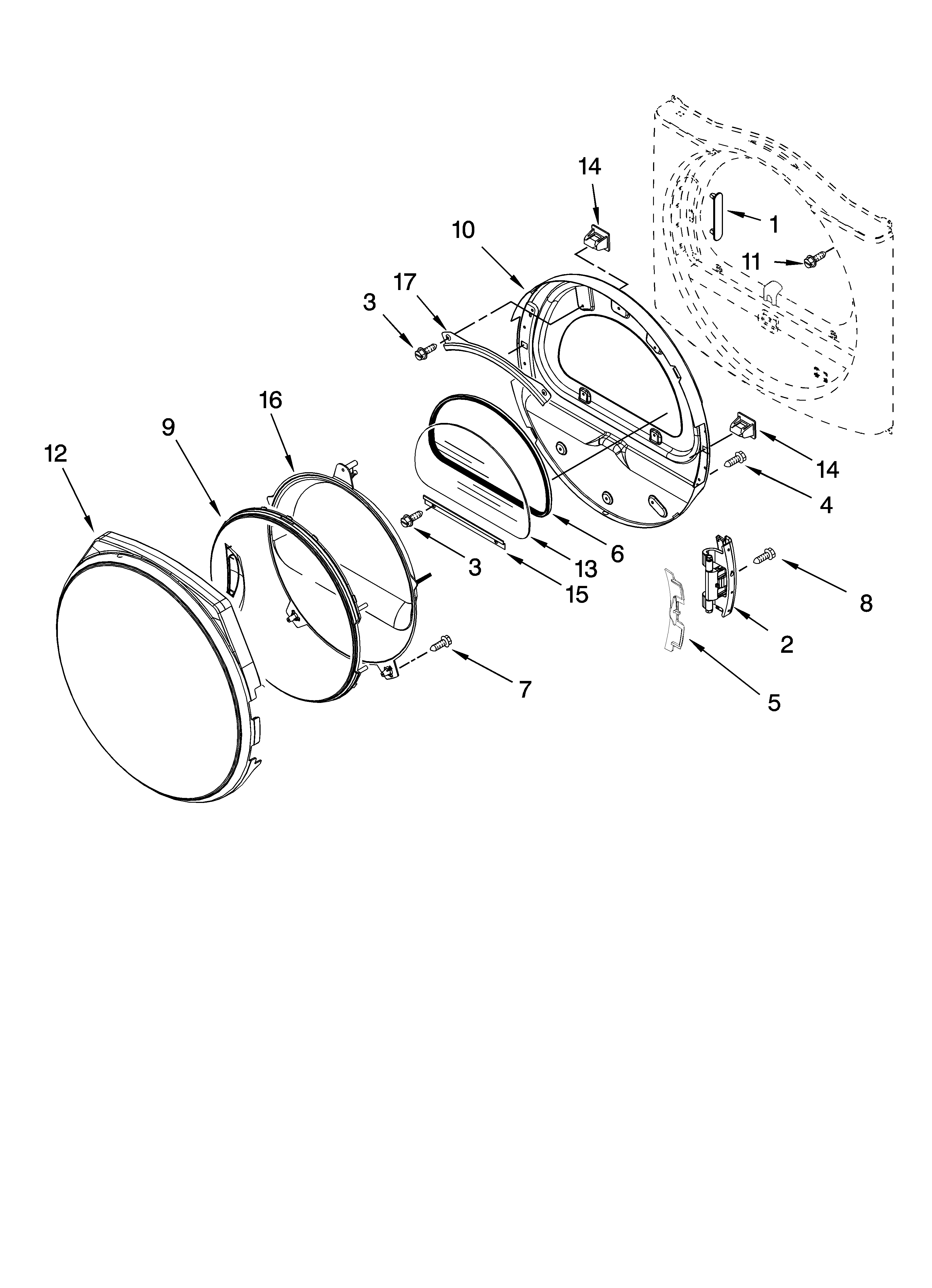 Door parts, optional parts (not included)