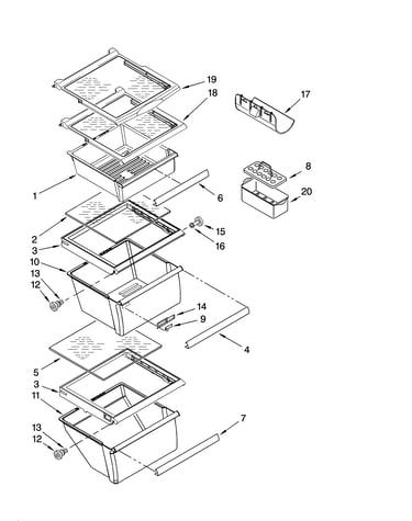 Refrigerator shelf parts