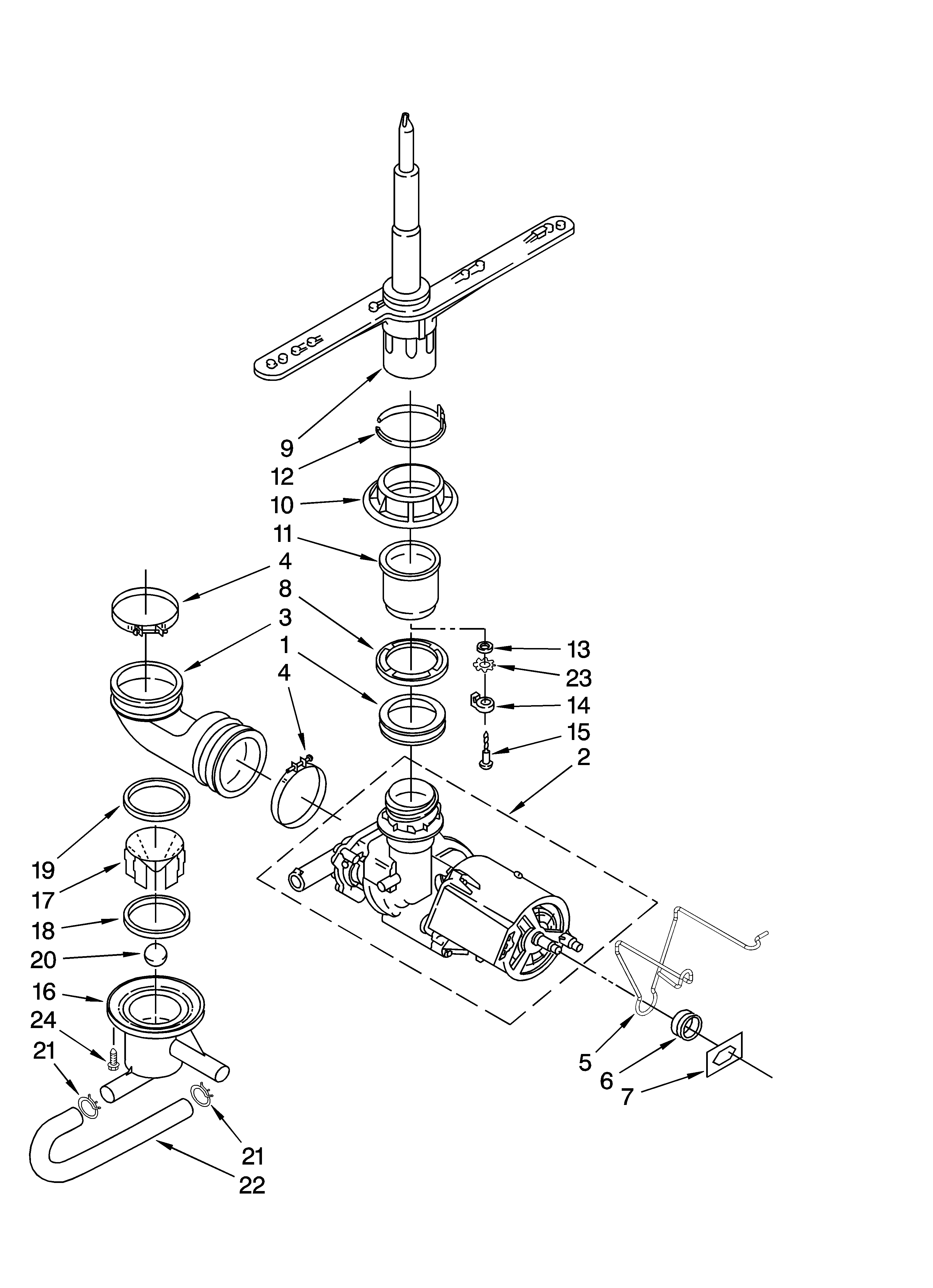 Pump and spray arm parts