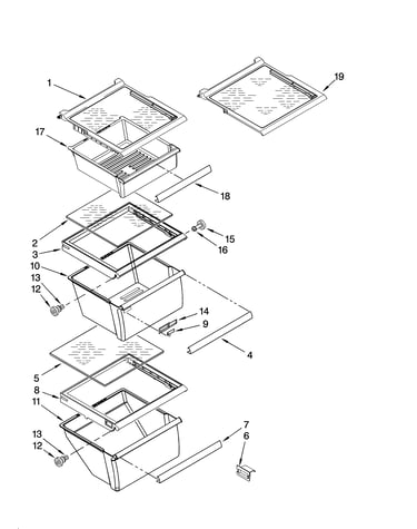 Refrigerator shelf parts