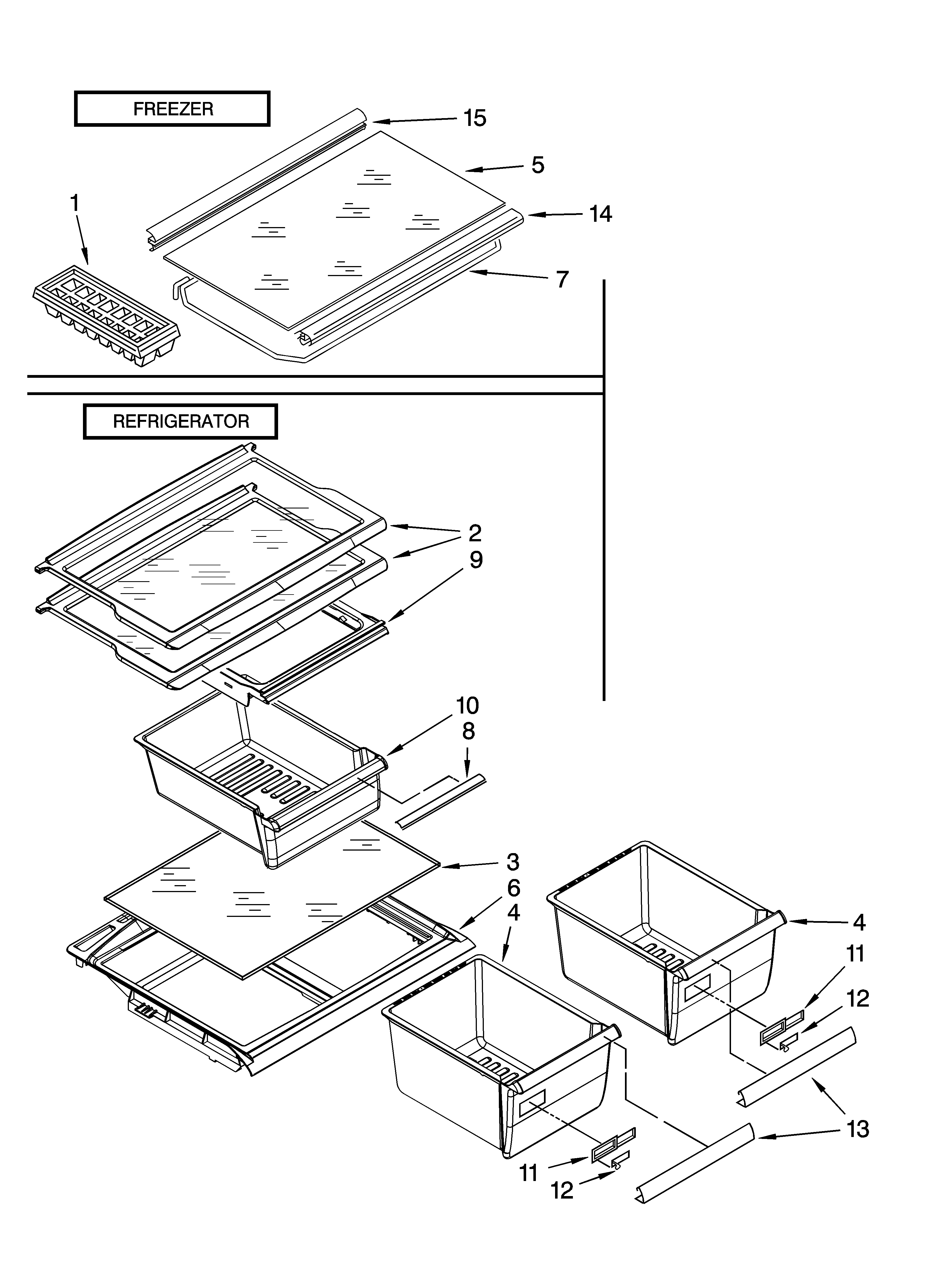 Shelf parts, optional parts (not included)
