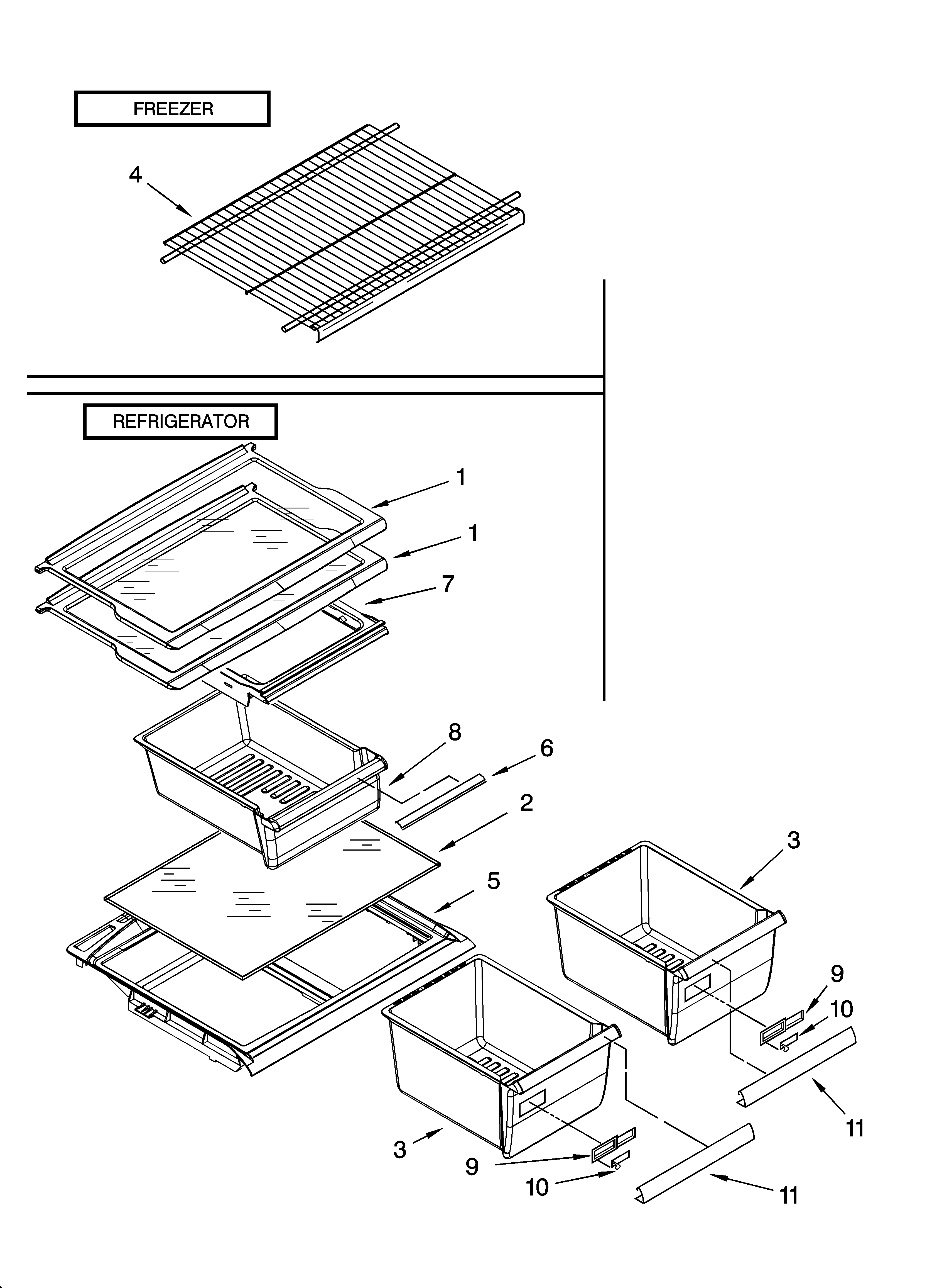 Shelf parts, optional parts