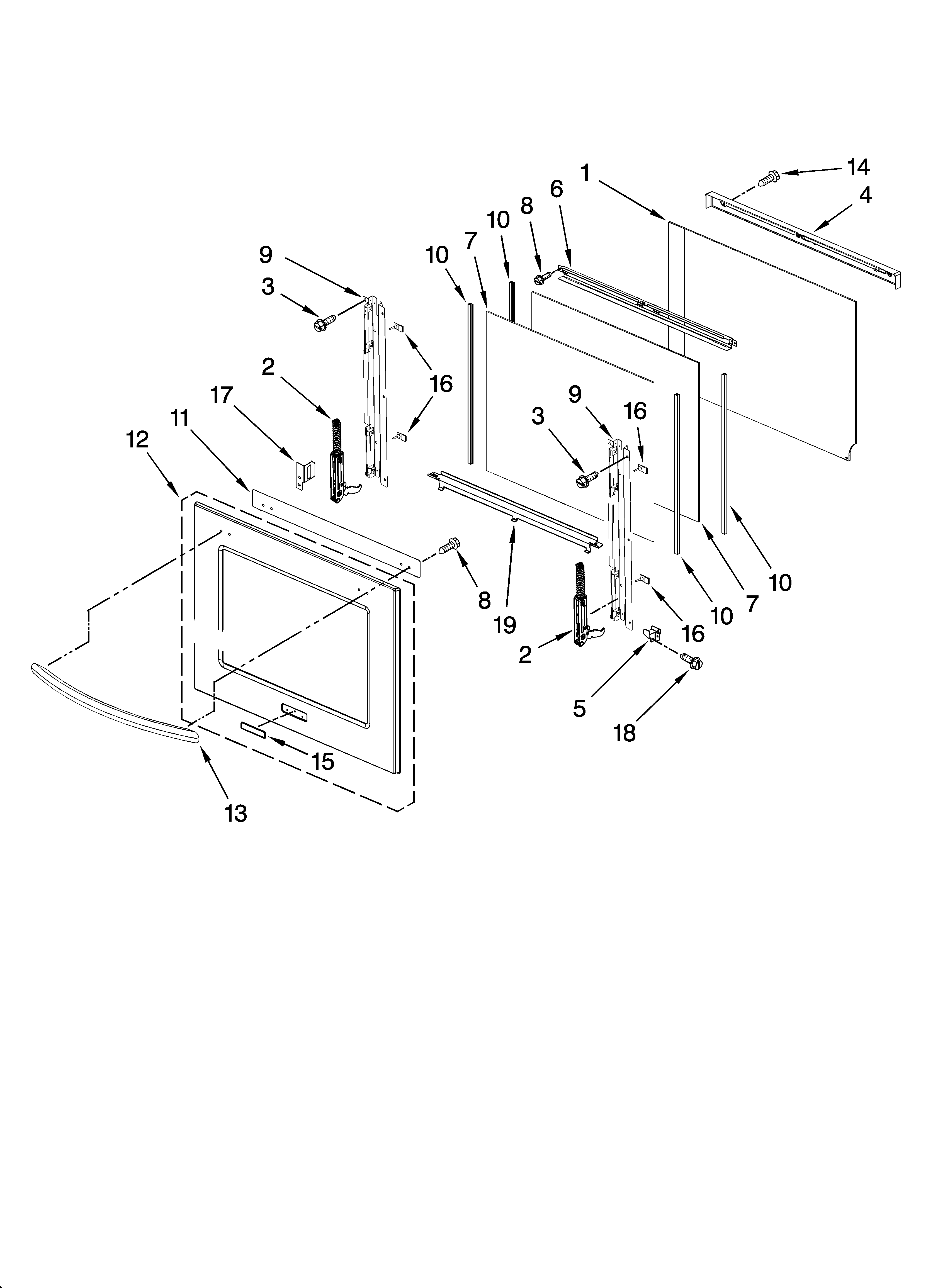 Oven door parts