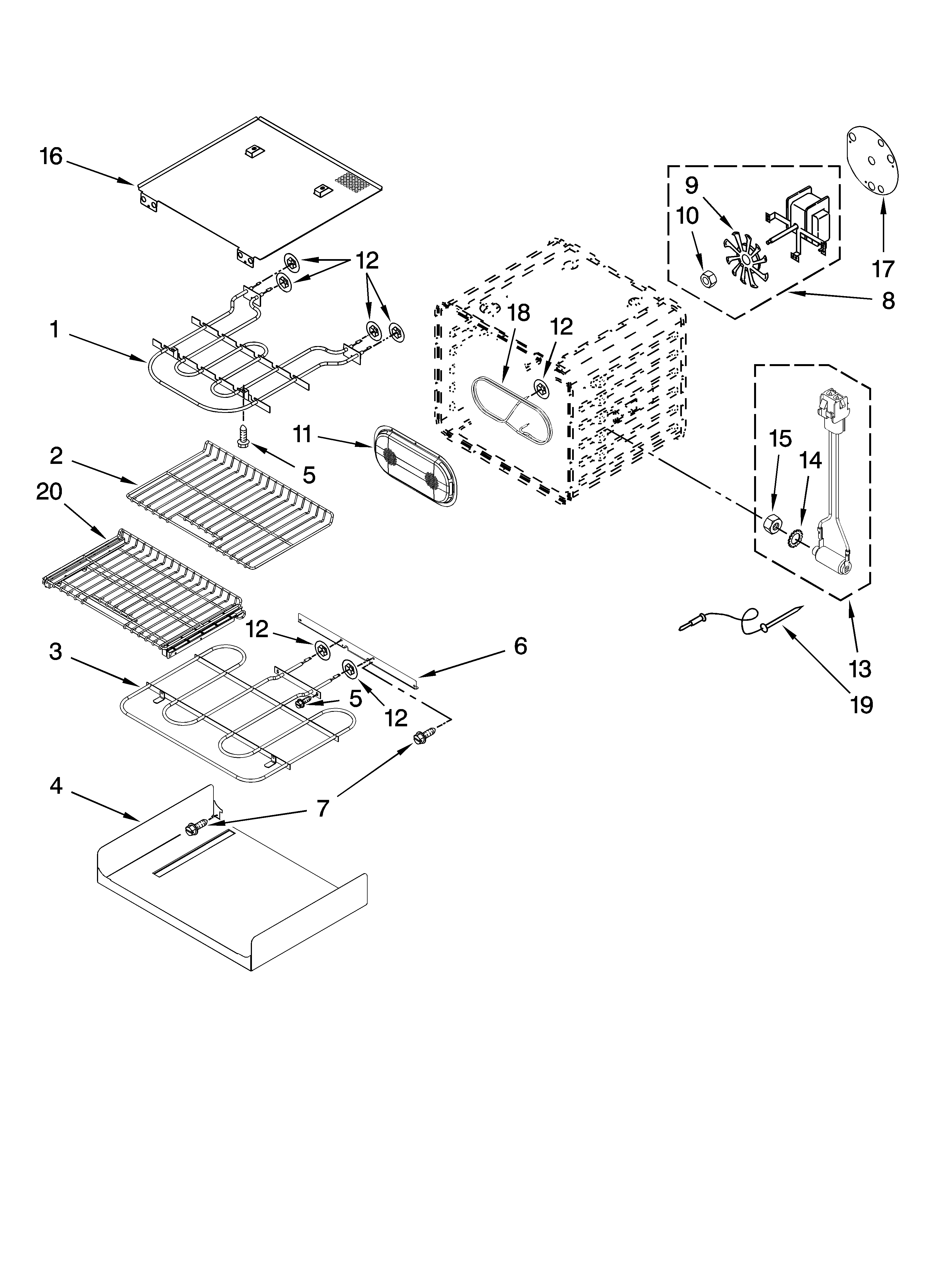Internal oven parts