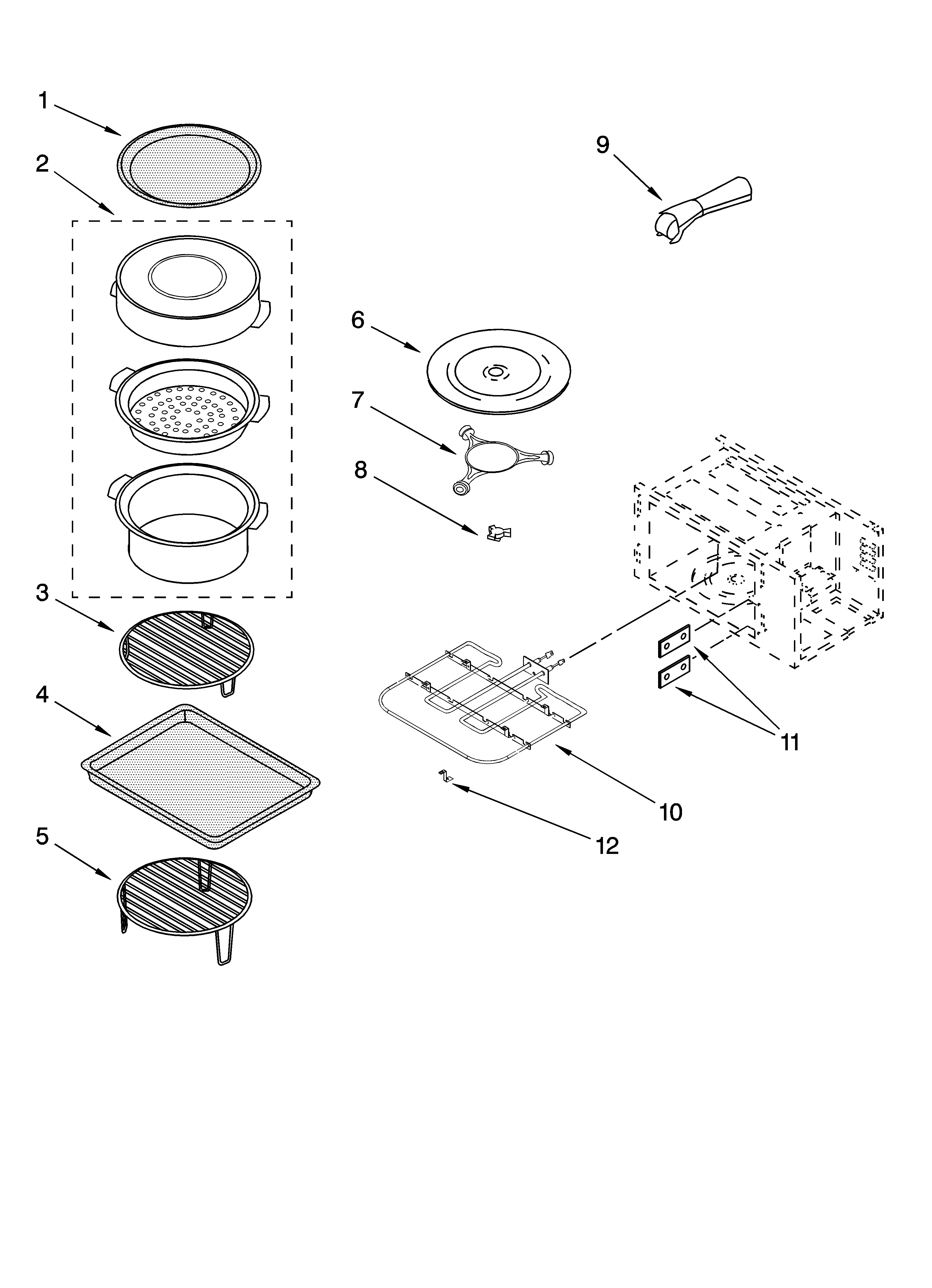 Internal microwave parts
