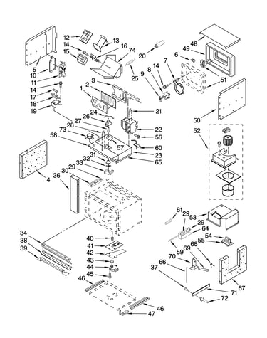 Cabinet and stirrer parts
