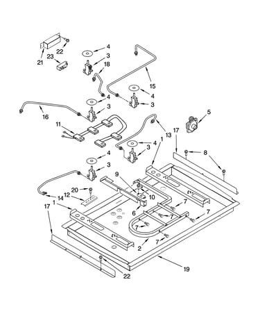 Burner box, gas valves, and switches, optional parts