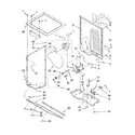 Whirlpool WET3300SQ1 dryer cabinet and motor parts diagram