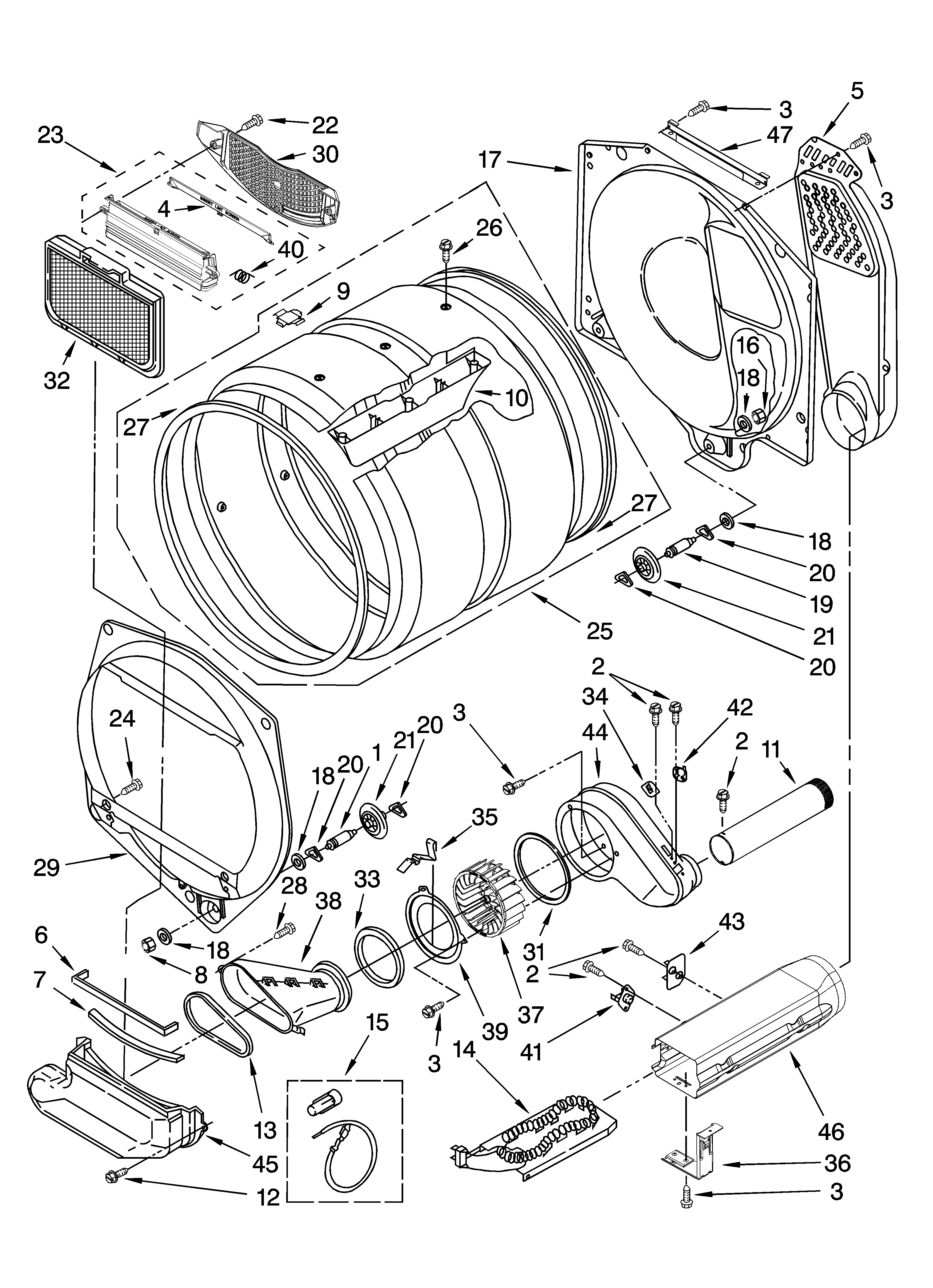 Dryer bulkhead parts