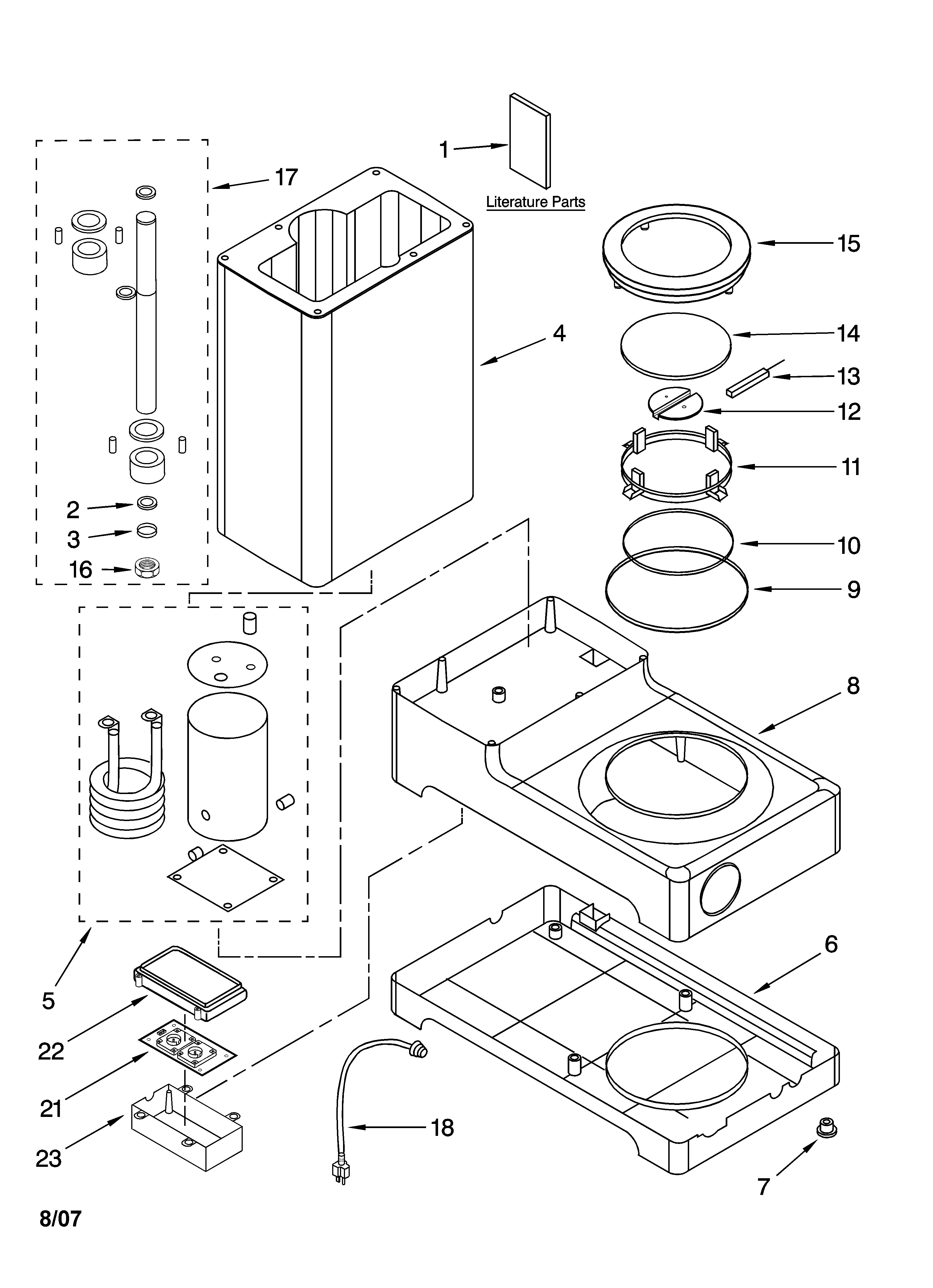 Base and housing parts