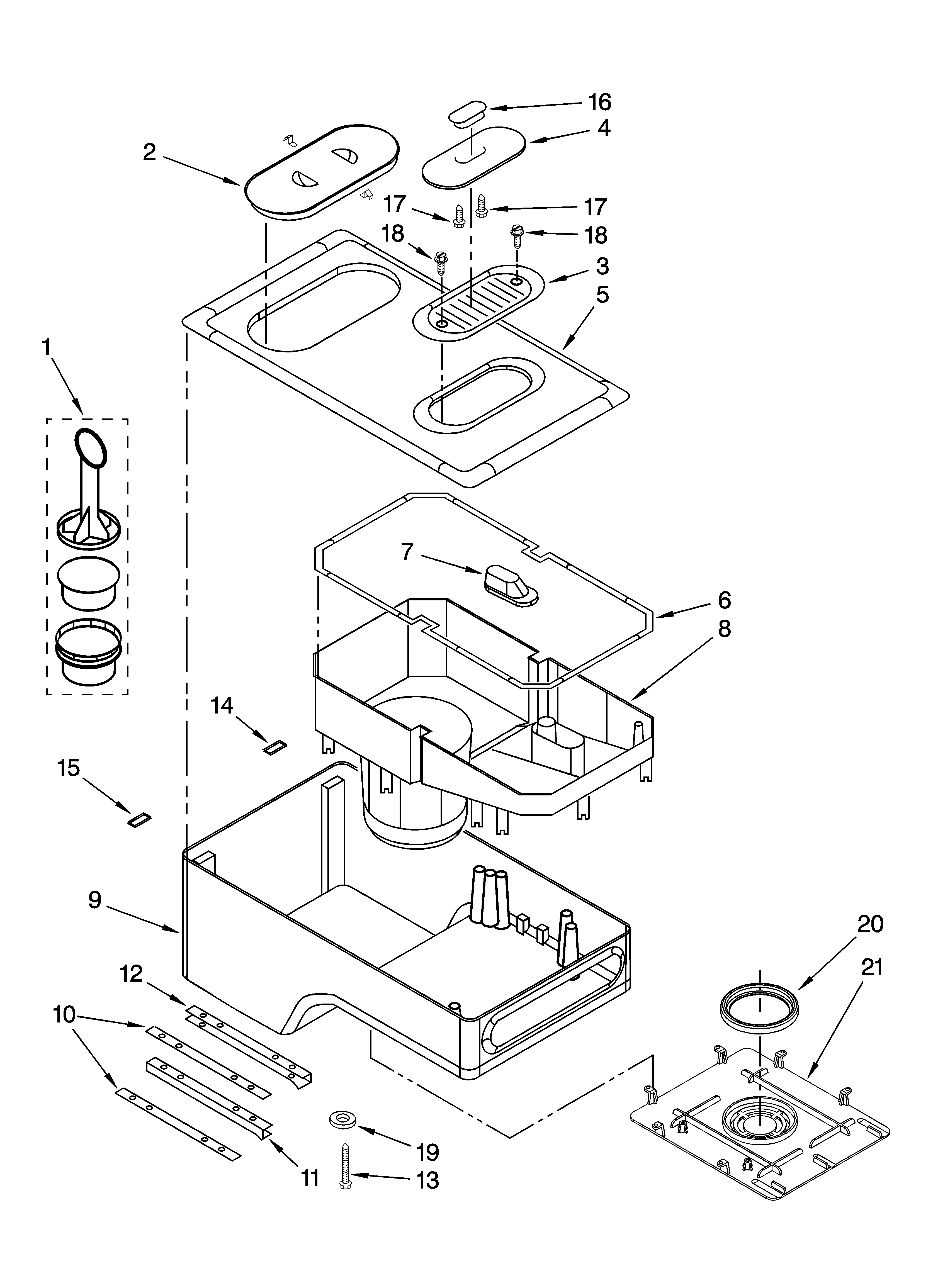 Water reservoir parts
