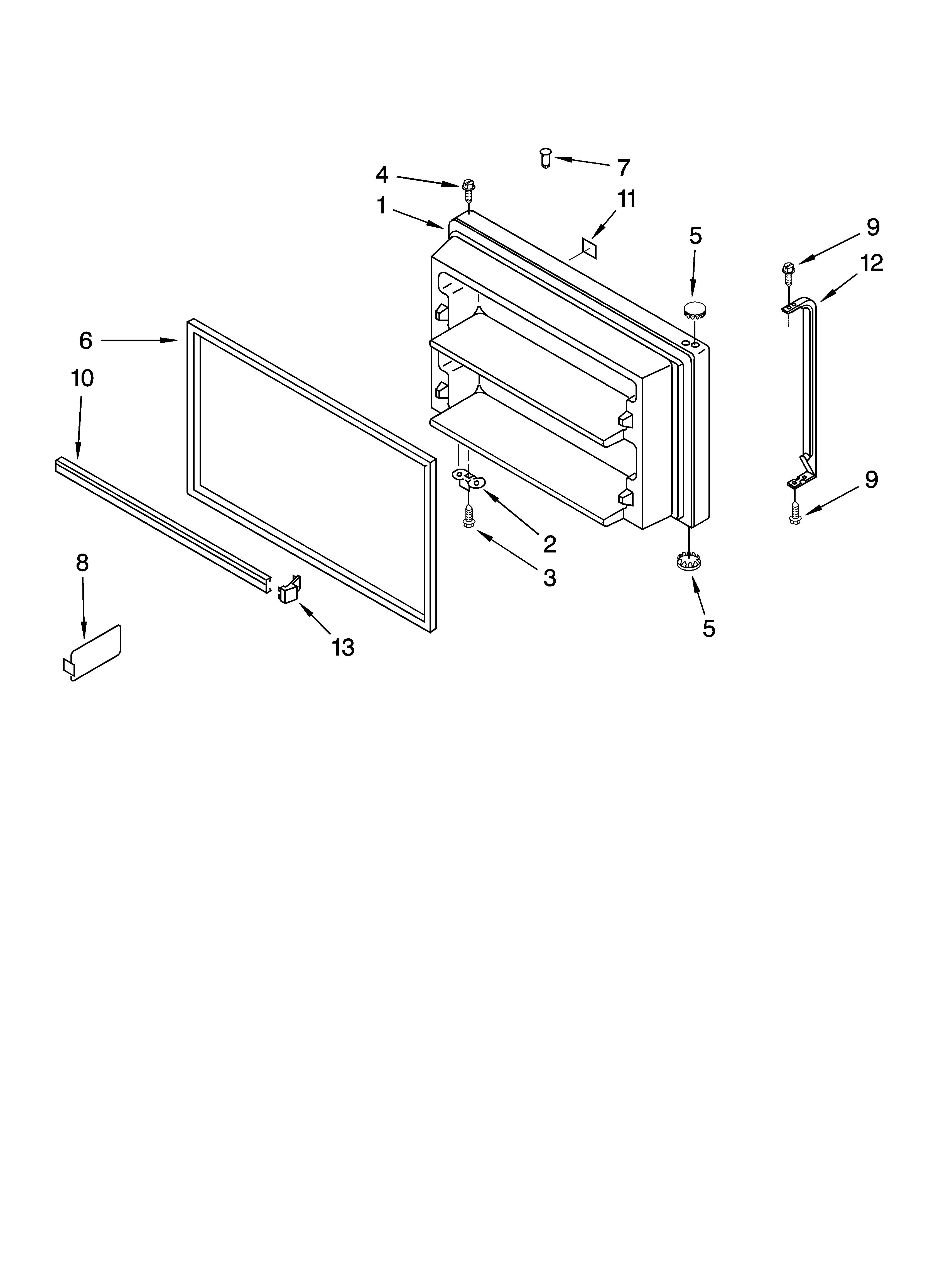 Freezer door parts, optional parts