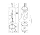 Whirlpool 7MWS87750TW0 agitator, basket and tub parts diagram
