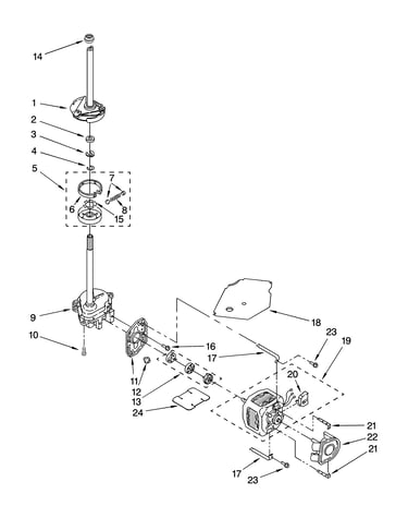 Brake, clutch, gearcase, motor and pump parts