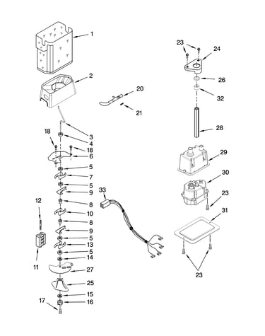 Motor and ice container parts
