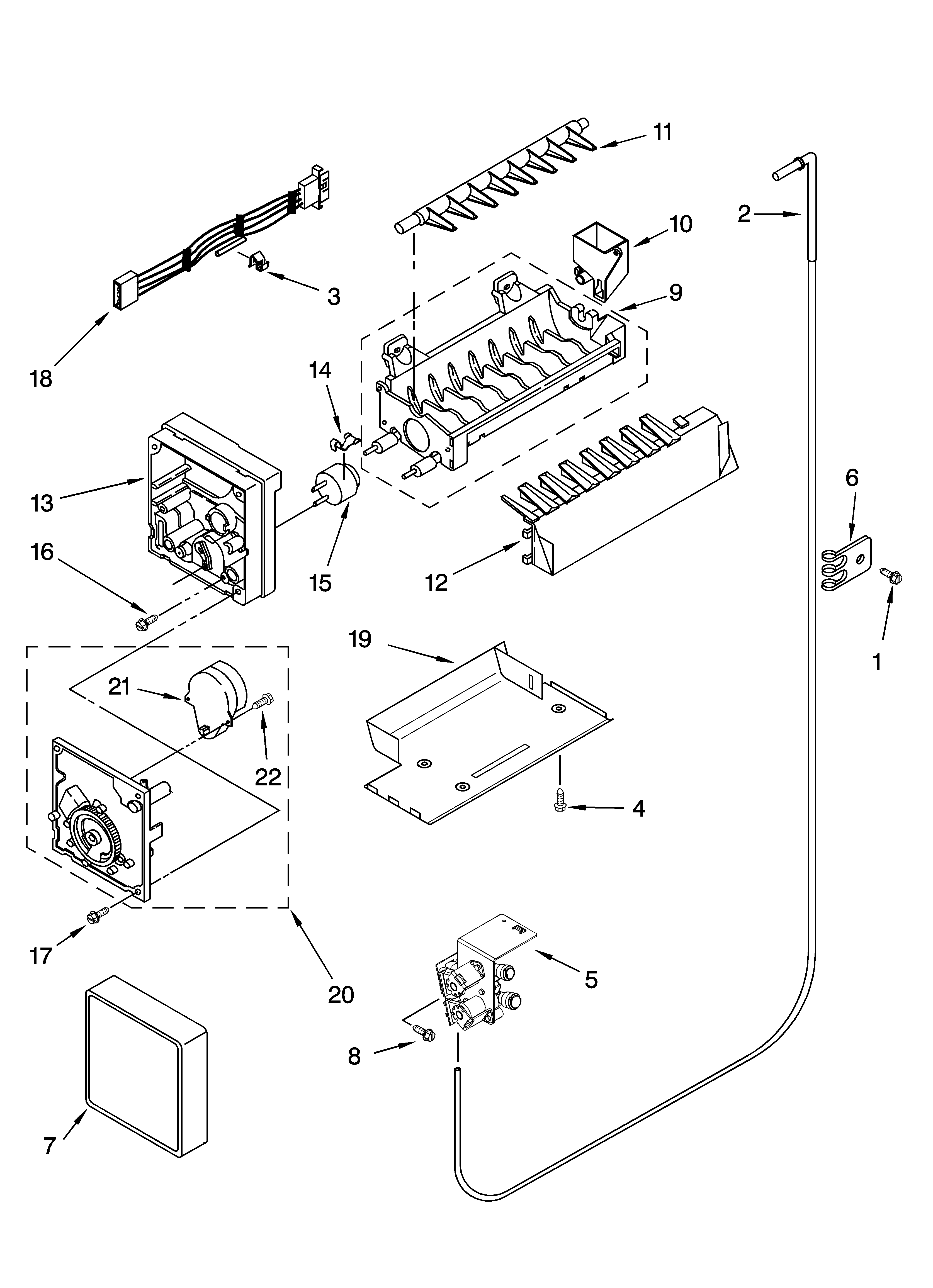 Icemaker parts, optional parts (not included)