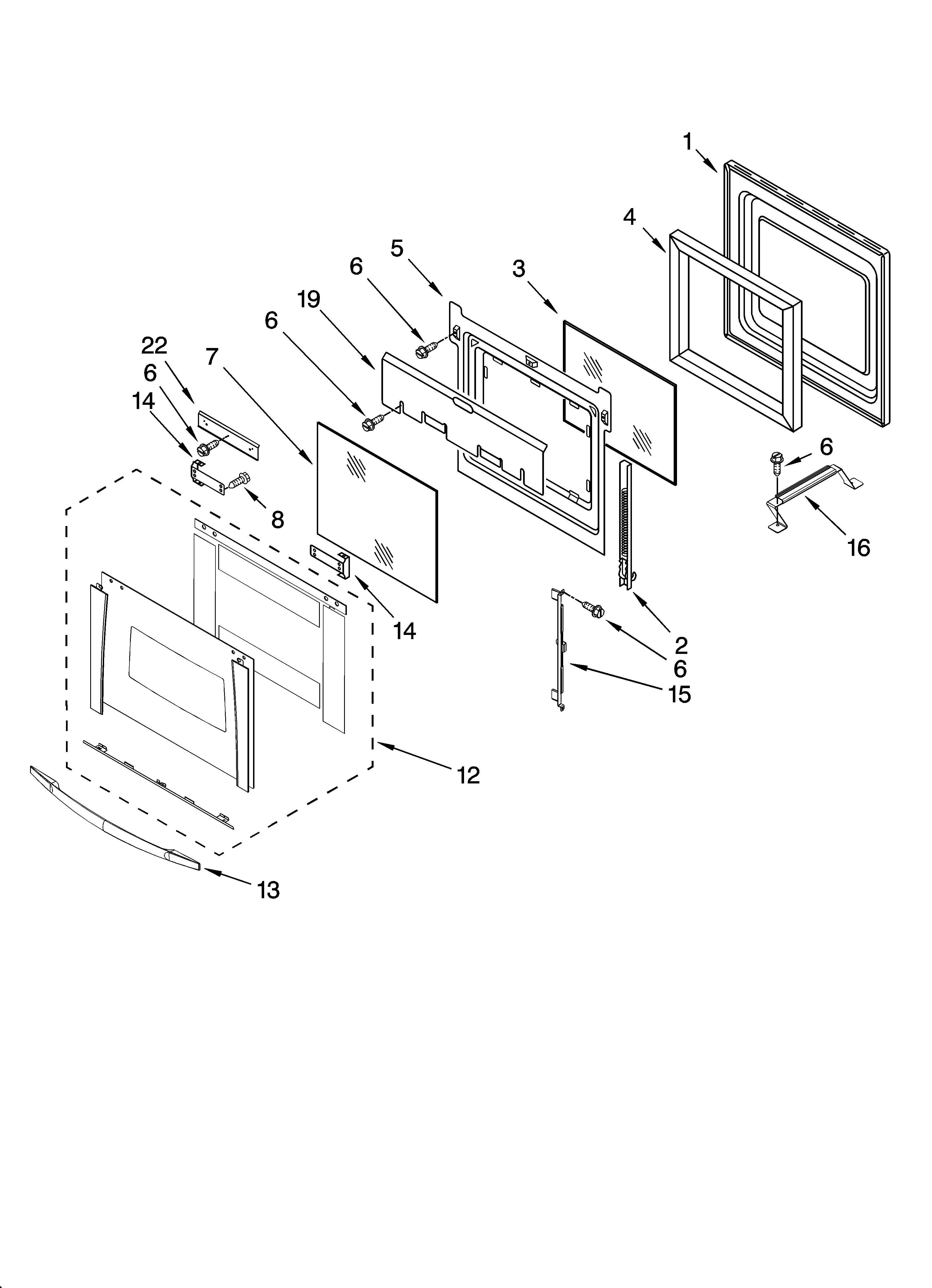 Oven door parts