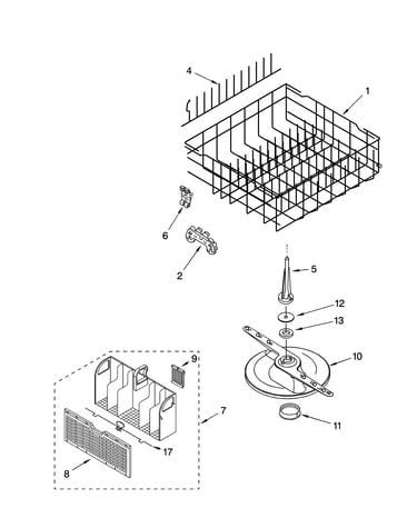 Lower dishrack parts