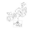 KitchenAid KHEV01RSS0 drum, rear bulkhead and motor parts diagram