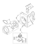 Drum, rear bulkhead and motor parts