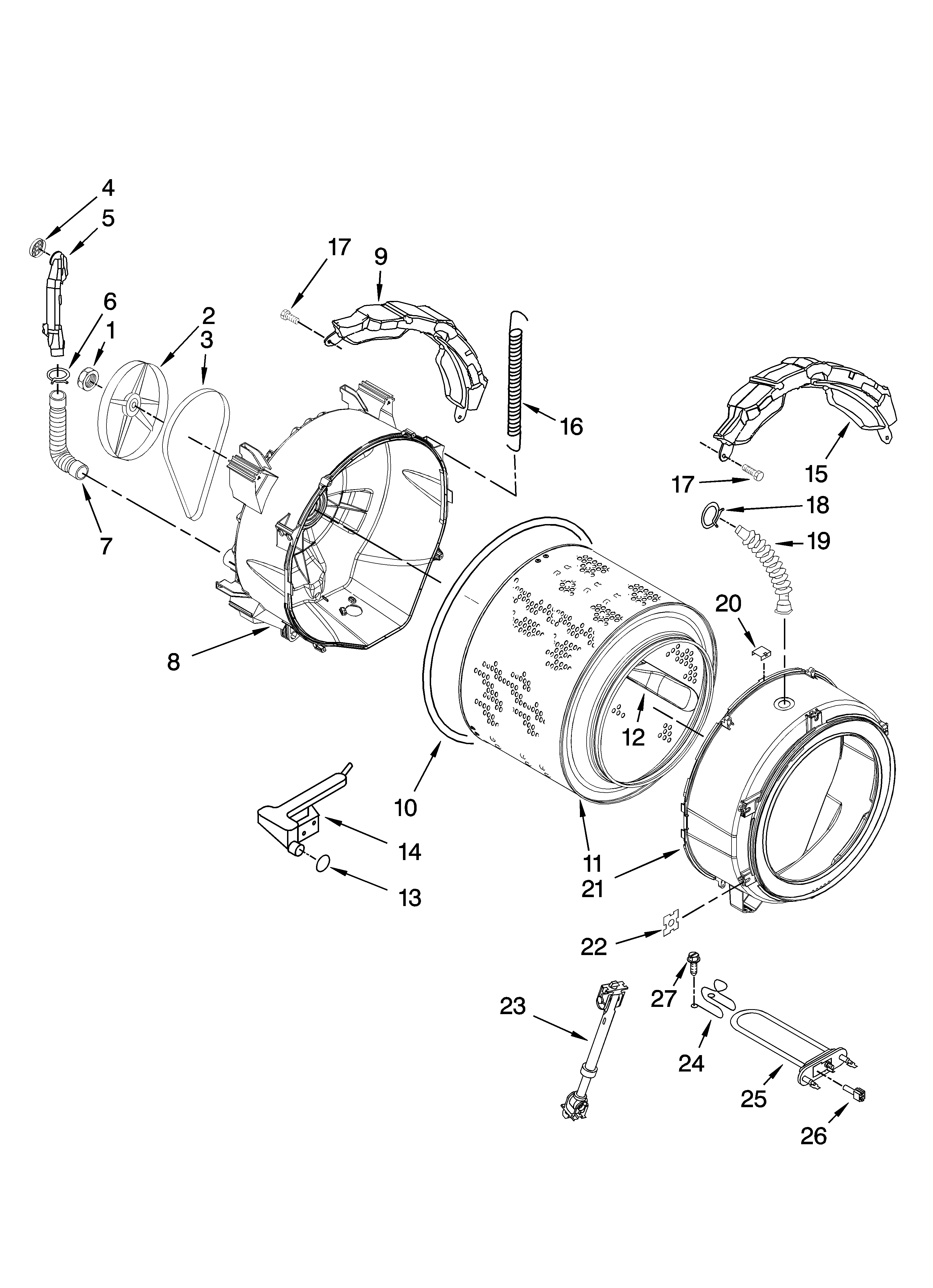 Tub and basket parts