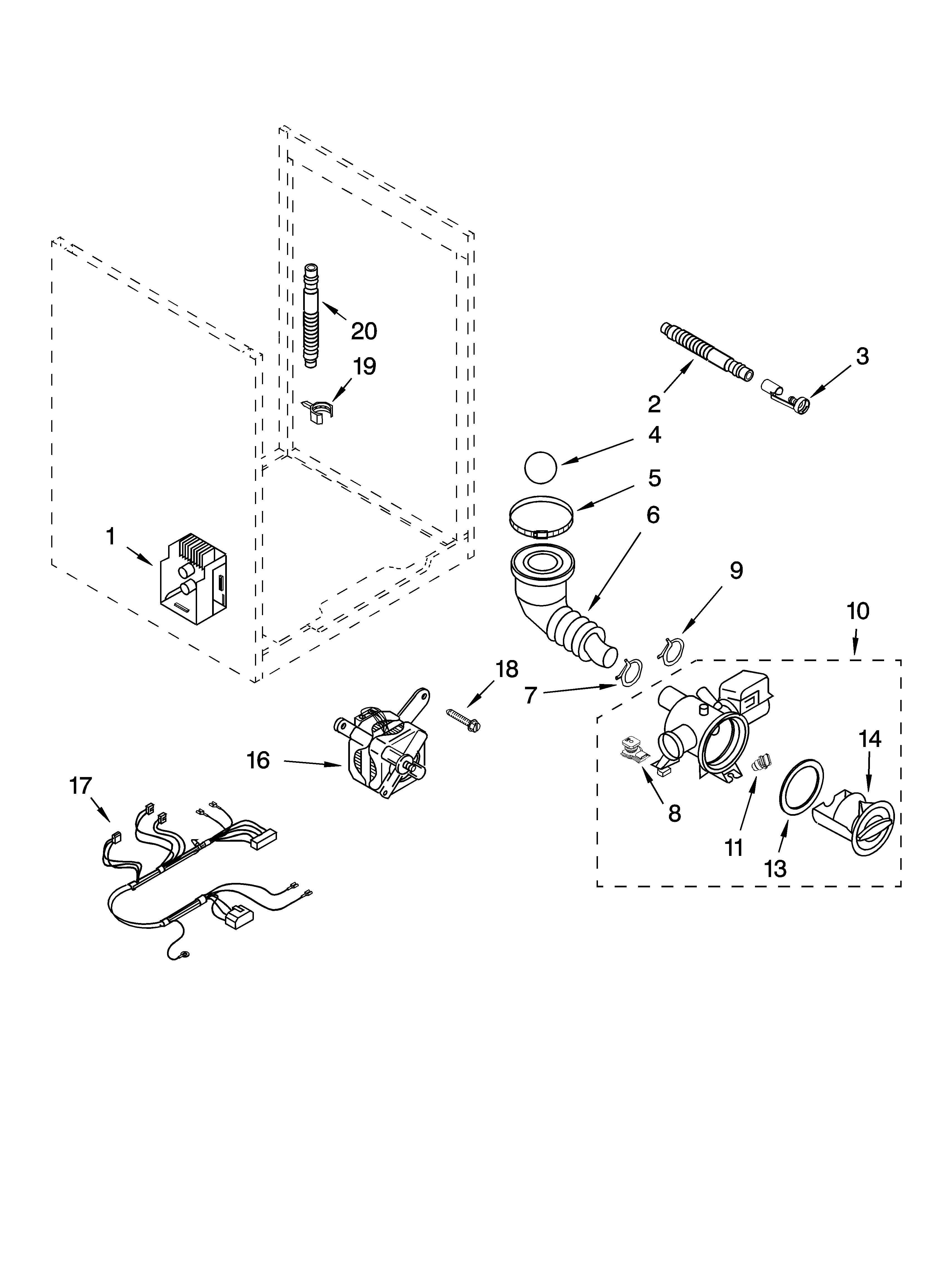 Pump and motor parts, optional parts (not included)
