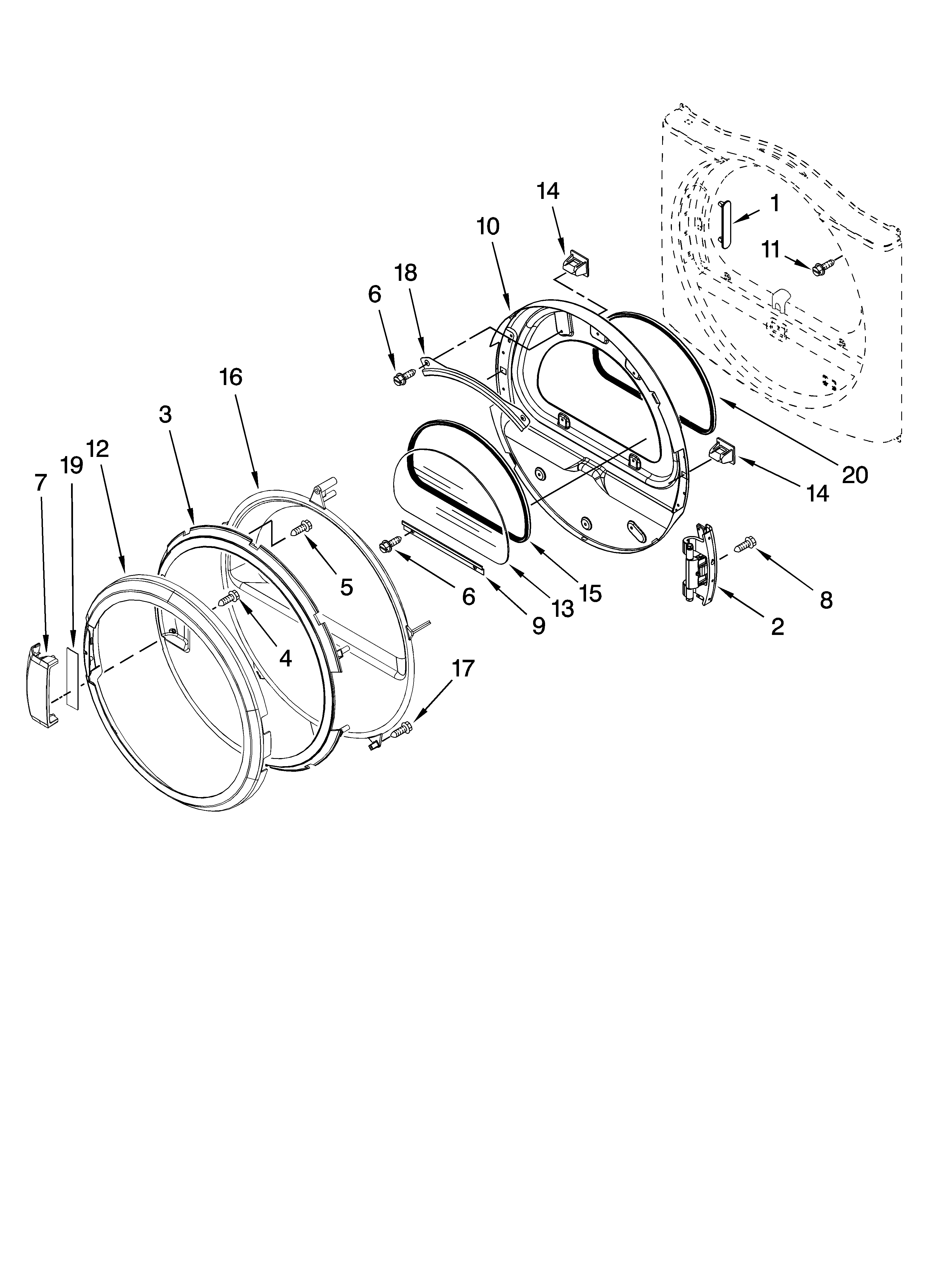 Door parts, optional parts (not included)