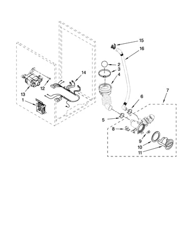 Pump and motor parts, optional parts (not included)