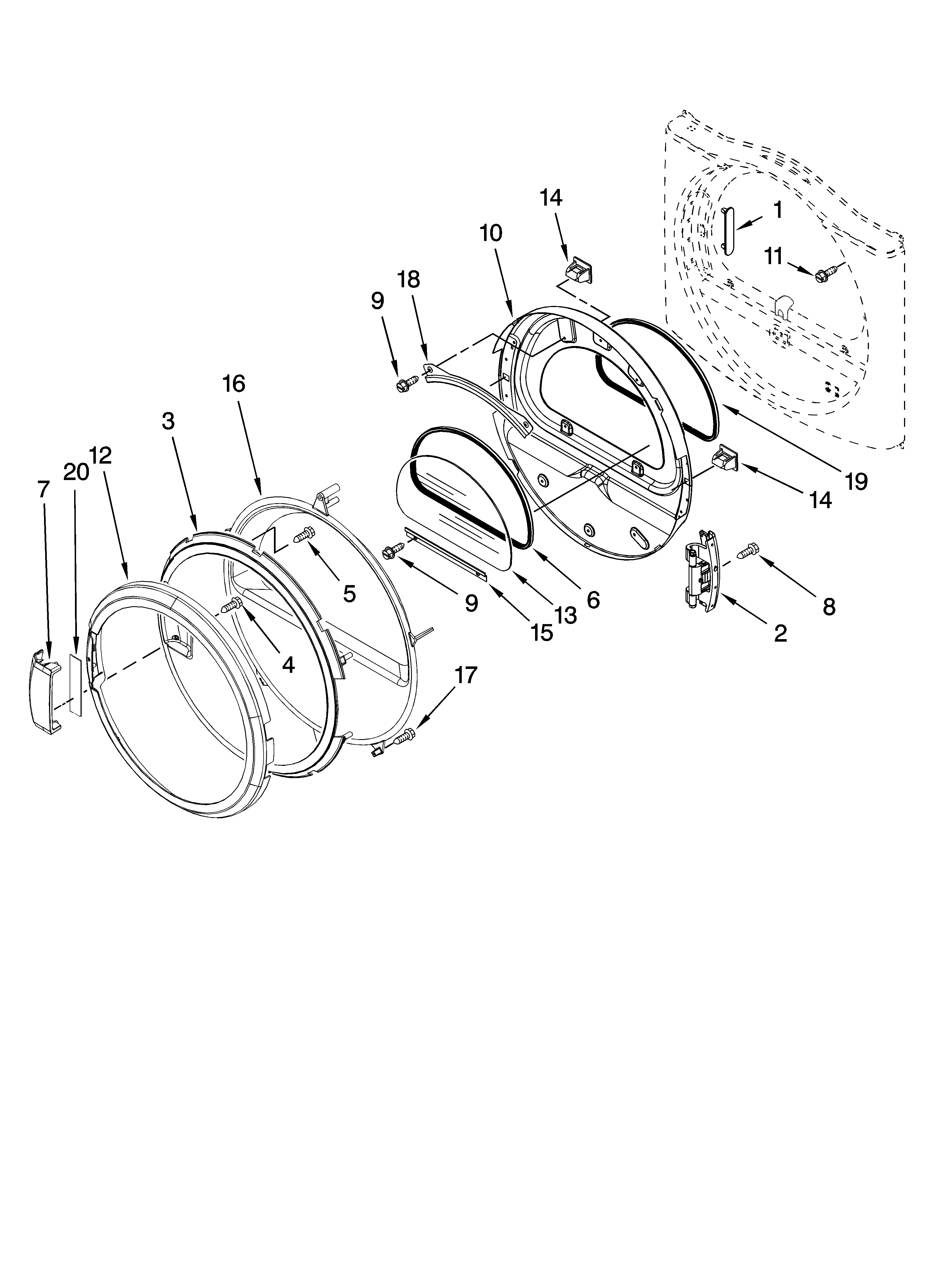 Door parts, optional parts (not included)