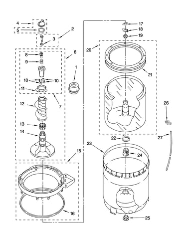 Agitator, basket and tub parts