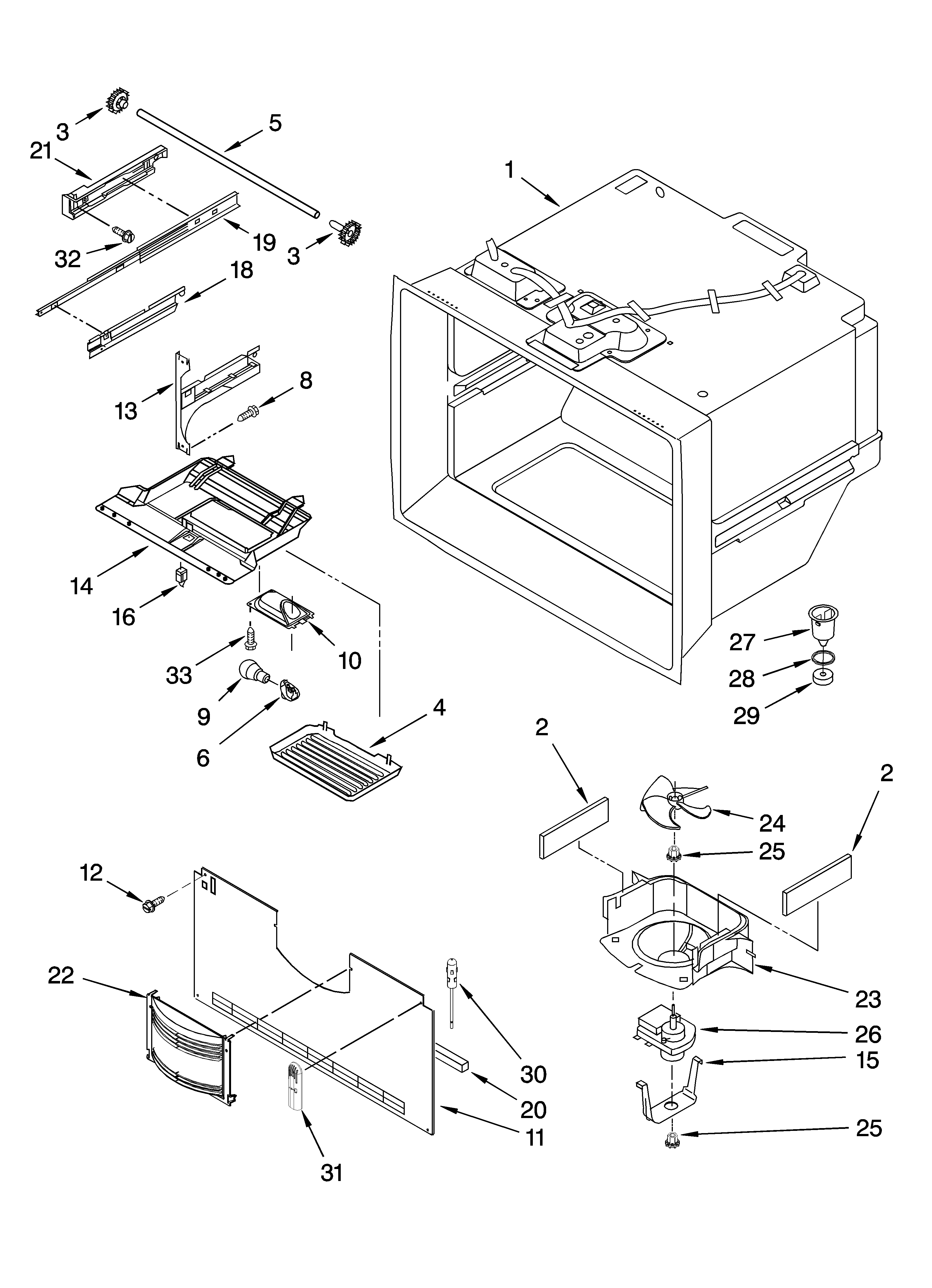 Freezer liner parts