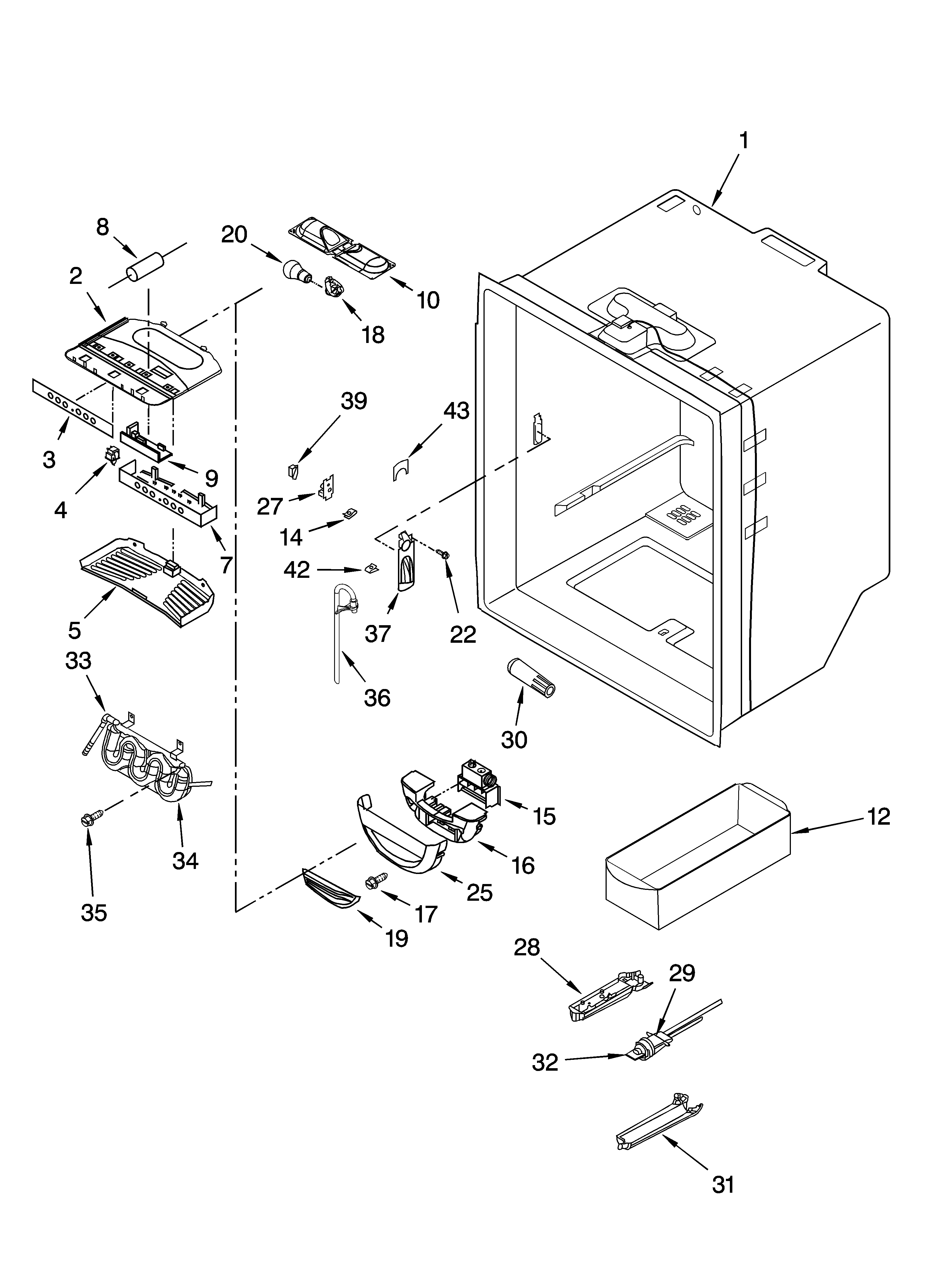 Refrigerator liner parts