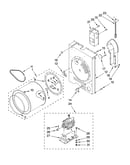 Drum, rear bulkhead and motor parts