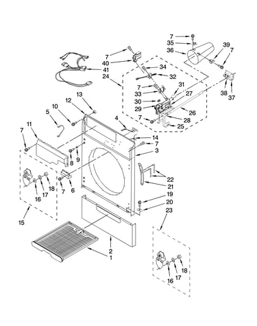 Front/toe panel and burner parts