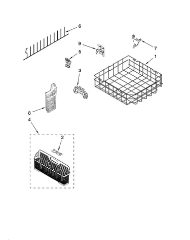 Lower rack parts, optional parts (not included)