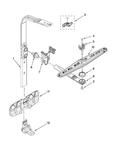 Upper wash and rinse parts