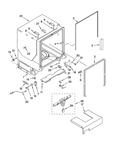 Tub and frame parts