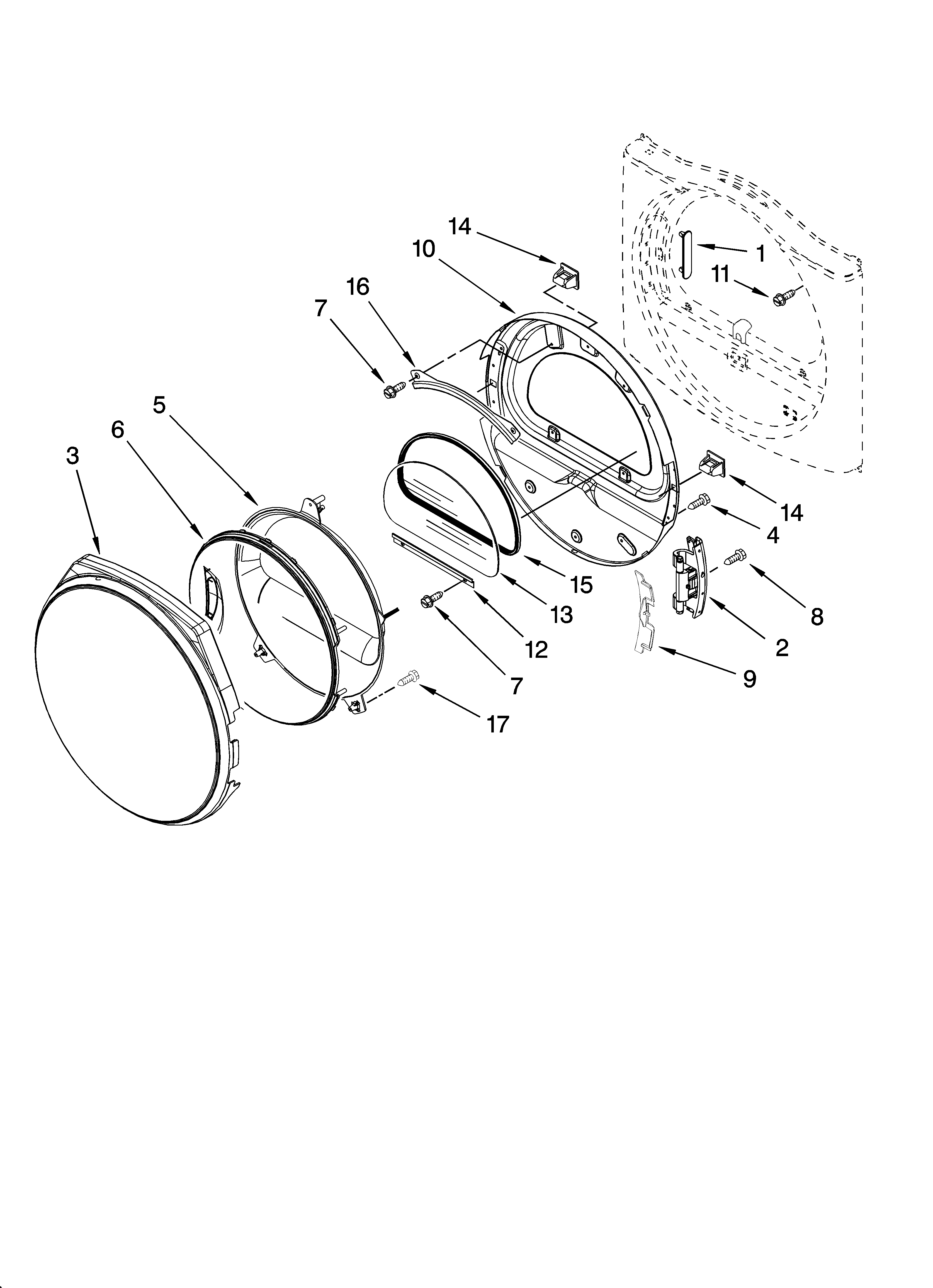 Door parts, optional parts (not included)