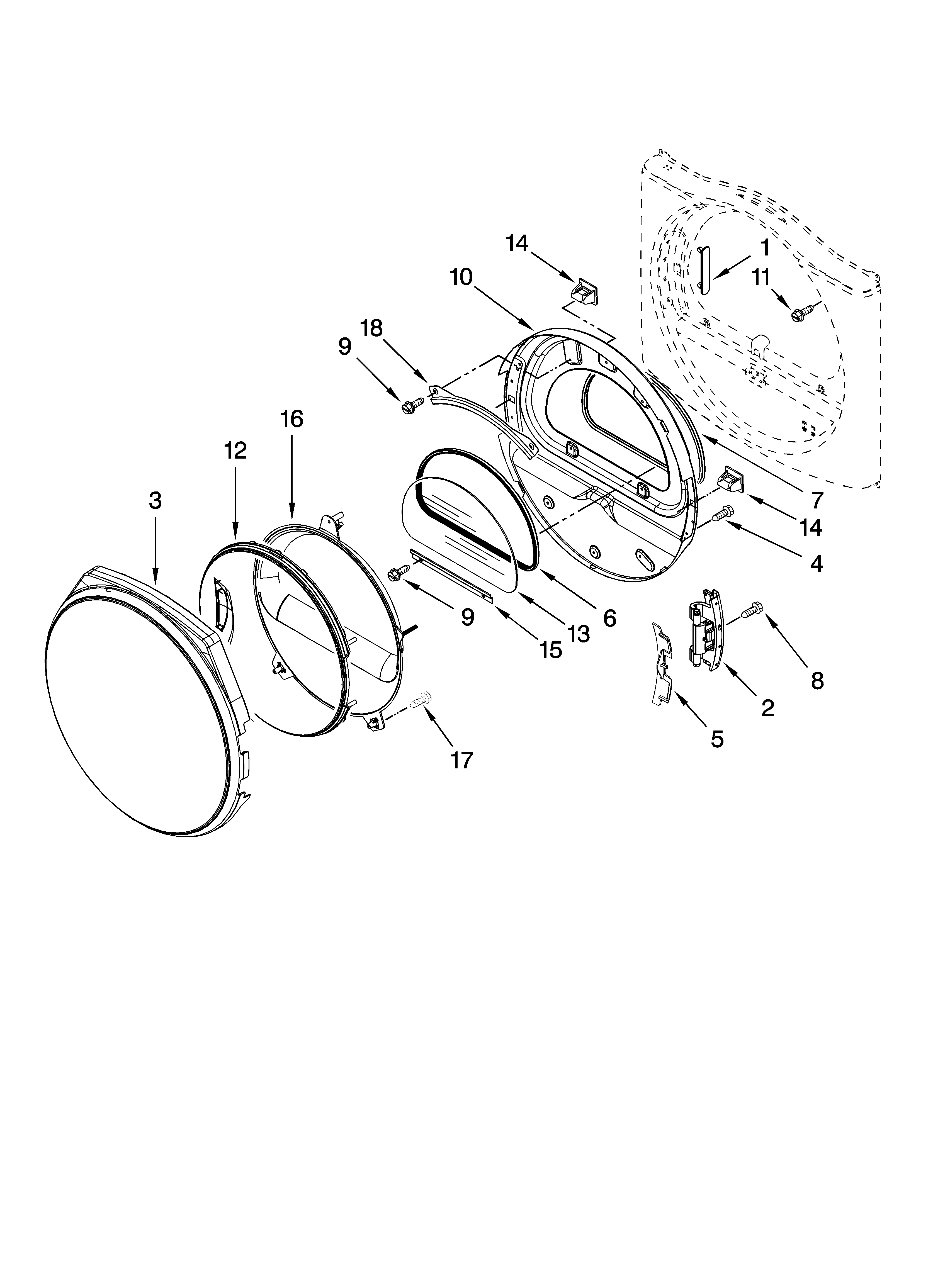 Door parts, optional parts (not included)