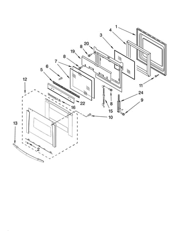 Oven door parts
