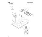 Whirlpool GLT3657RT02 cooktop, burner and grate parts diagram