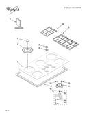 Cooktop, burner and grate parts