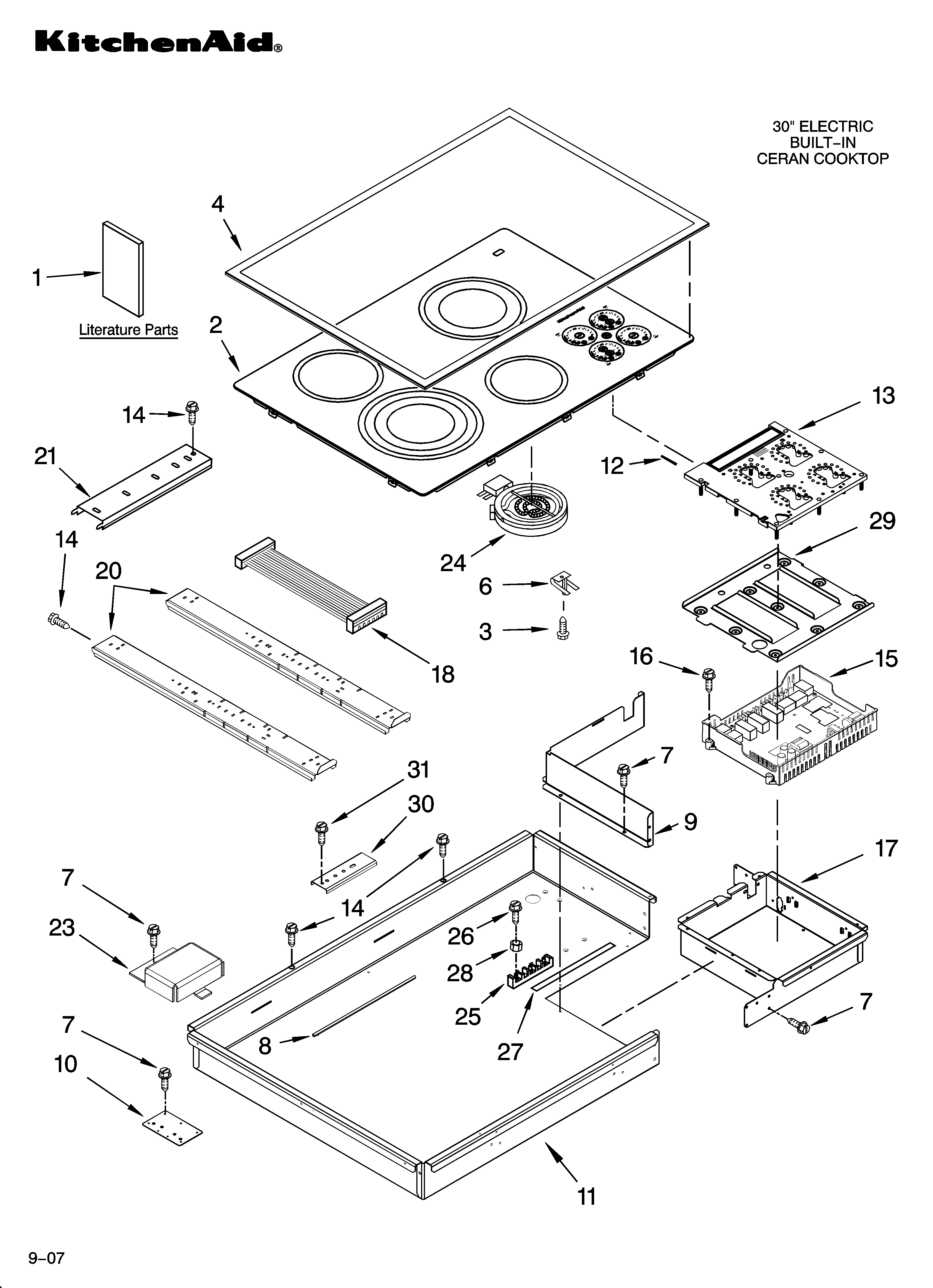 Cooktop parts, optional parts (not included)