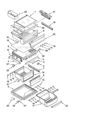 Refrigerator shelf parts