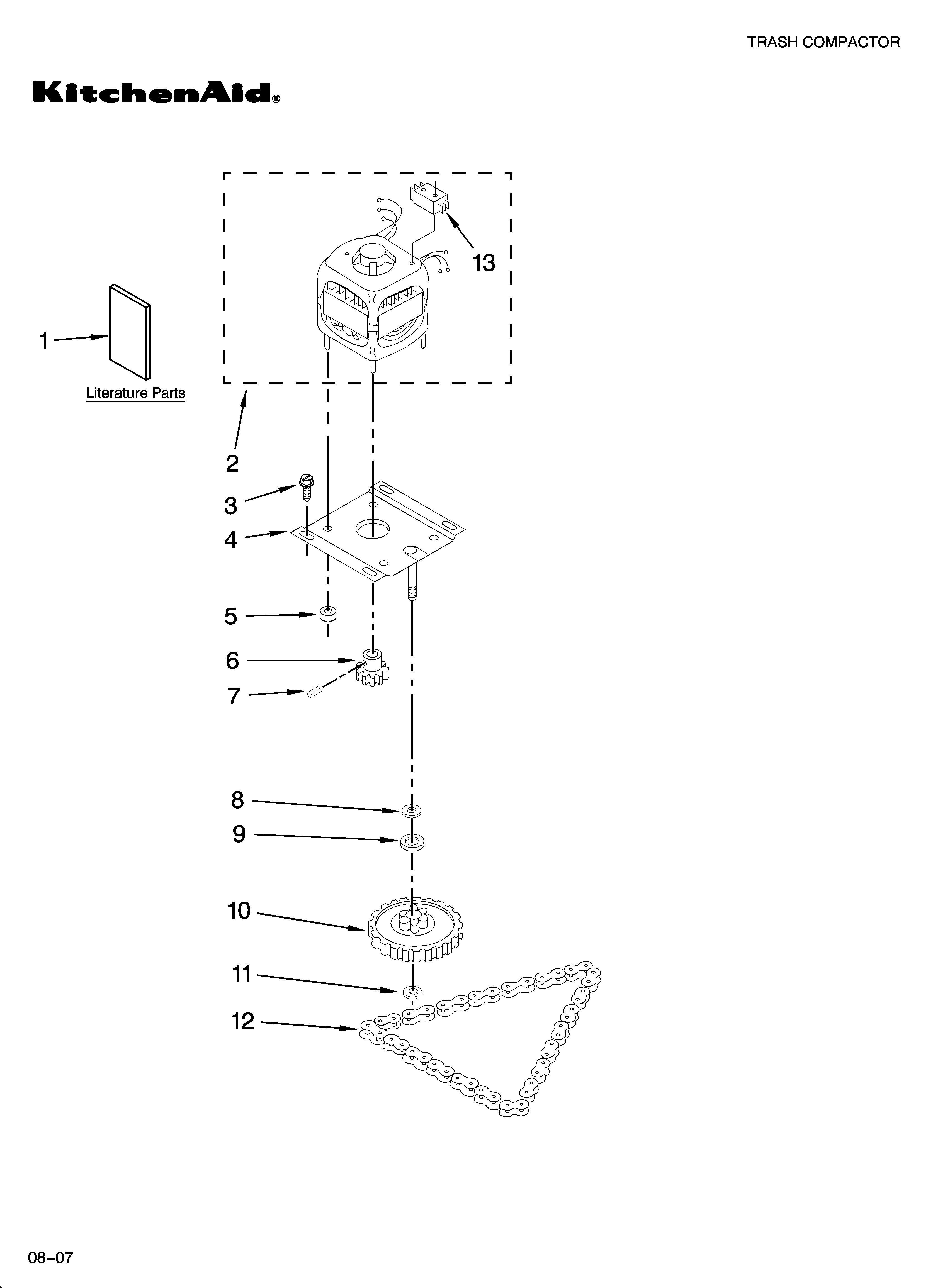 Motor and drive parts