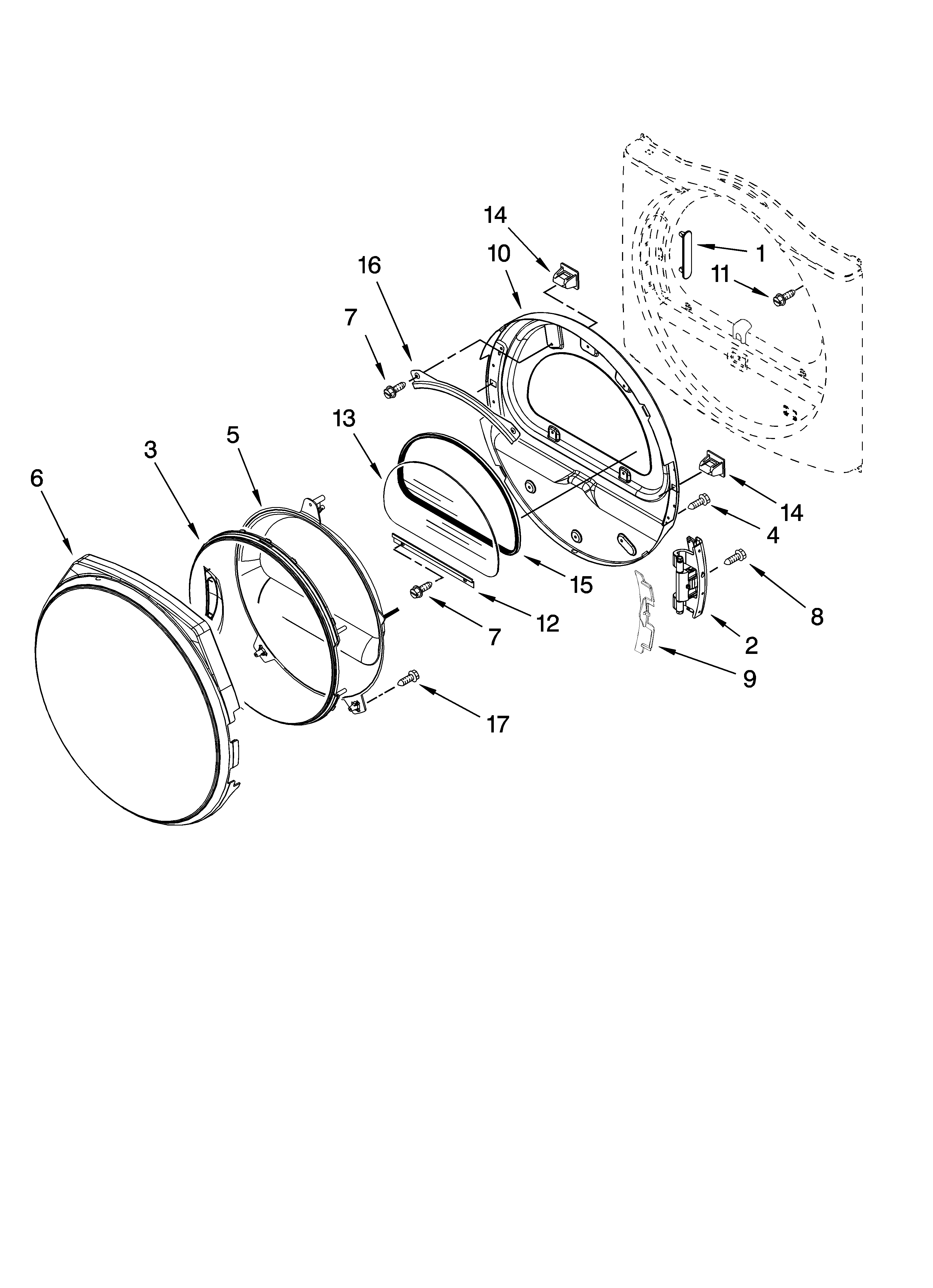 Door parts, optional parts (not included)